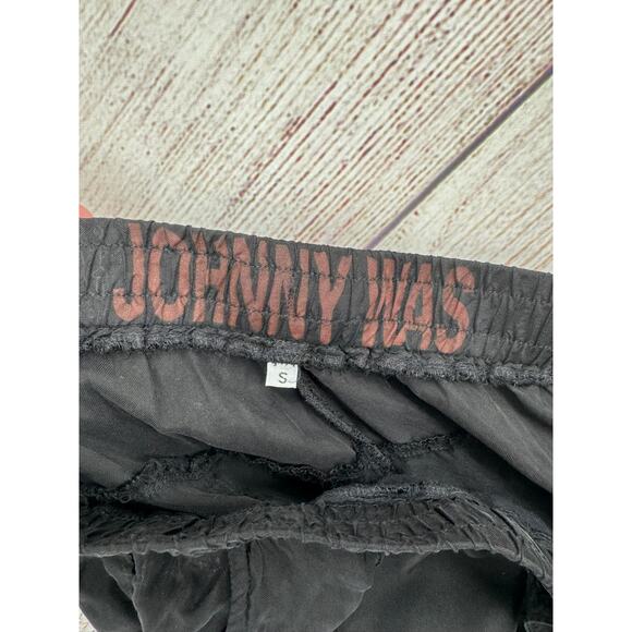 Johnny Was Cupra Rayon Cargo Jogger Pants Womens Small Black Elastic Drawstring - Picture 7 of 10